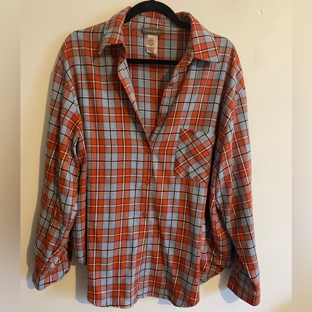 Sans Souci oversized flannel shirt. Size M.